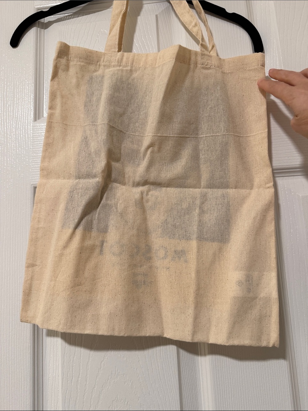 MOSCOT Natural Canvas Tote with Black and Yellow Graphic - Picture 4 of 4